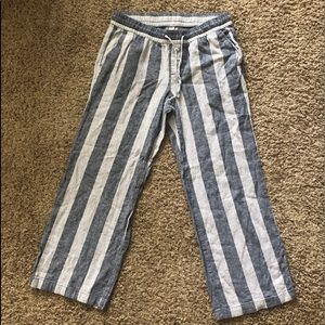 Old Navy grey and white striped pants